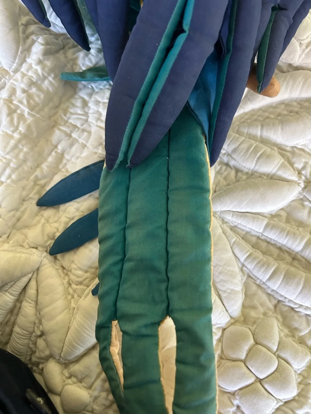 Stuffed fun Blue-Green Parrot Hanging Toy - Pets Bird large made in El Salvador